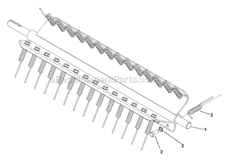 Page H Diagram and Parts List for PR22S6FA 968999680 - 2007-07 Bluebird Dethatcher