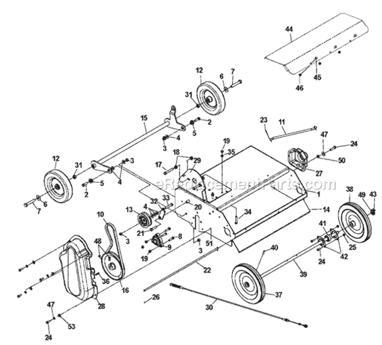 Chassis & Frame Diagram and Parts List for S22S6DA 968999681 - 2007-07 Bluebird Aerator