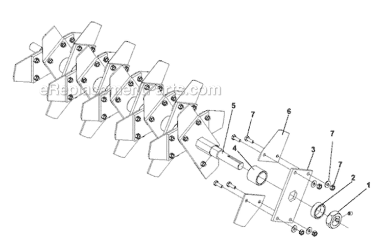 Delta Blade Diagram and Parts List for S22S6DA 968999681 - 2007-07 Bluebird Aerator