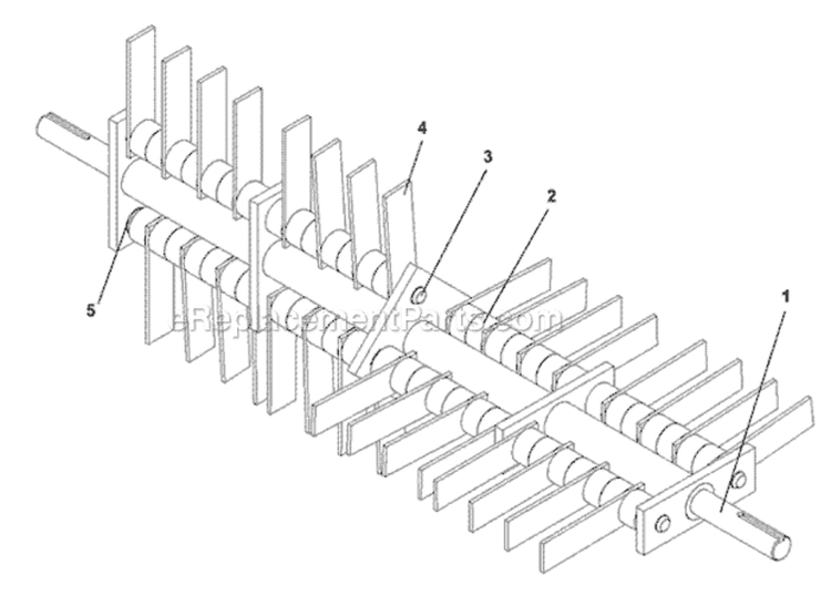 Flail Blade Diagram and Parts List for S22S6DA 968999681 - 2007-07 Bluebird Aerator