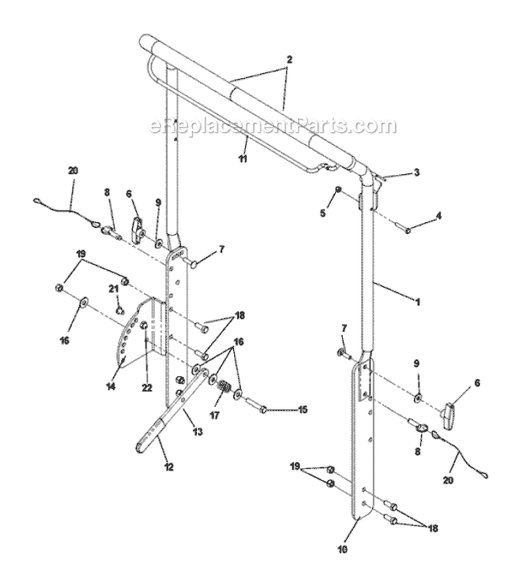Handle Diagram and Parts List for S22S6DA 968999681 - 2007-07 Bluebird Aerator