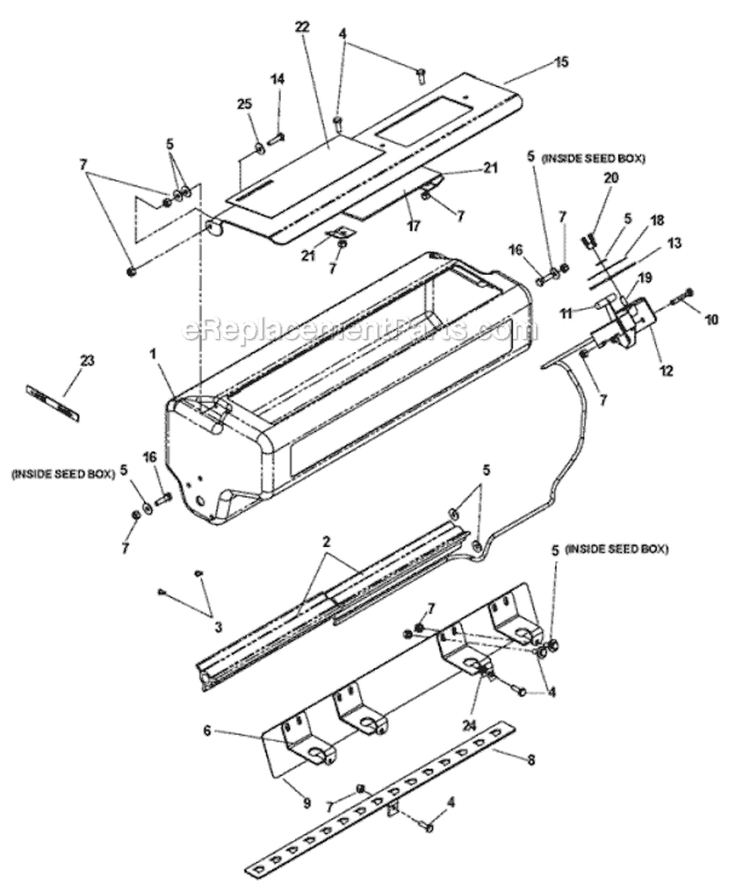 Seeder Diagram and Parts List for S22S6DA 968999681 - 2007-07 Bluebird Aerator