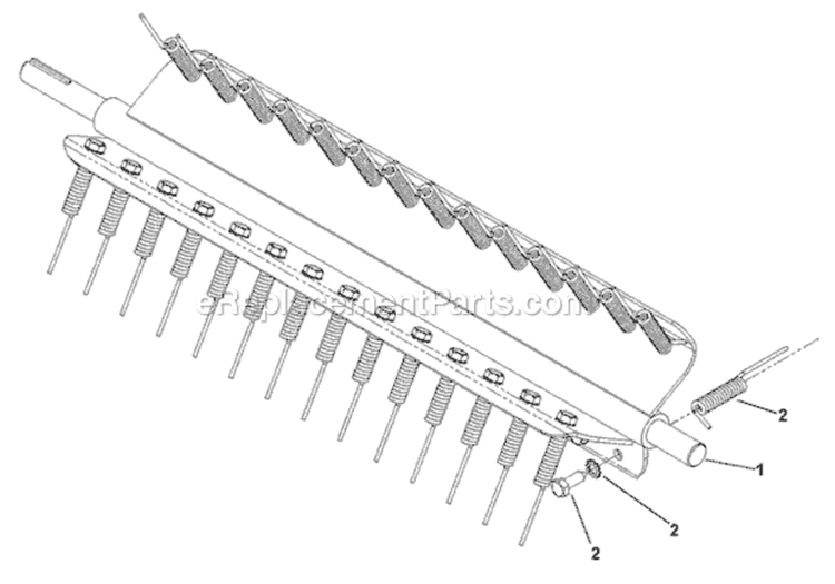 Spring Tine Diagram and Parts List for S22S6DA 968999681 - 2007-07 Bluebird Aerator