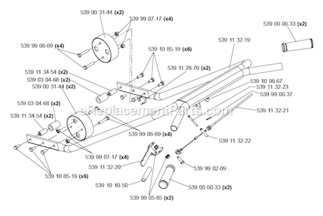 Page B Diagram and Parts List for SC550A/2006-02  Bluebird Sod Cutter