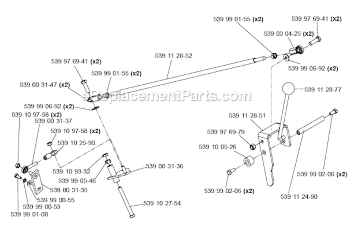 Page F Diagram and Parts List for SC550A/2006-02  Bluebird Sod Cutter