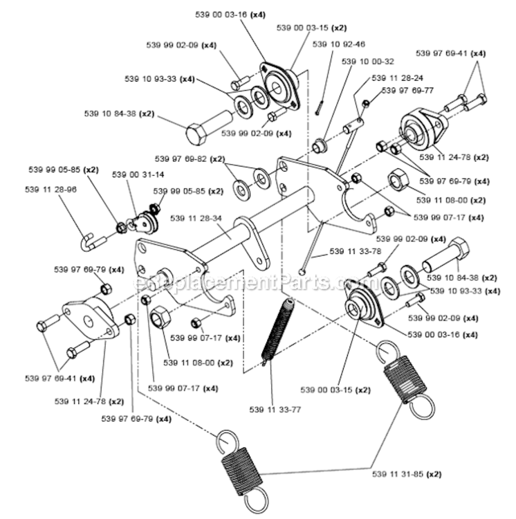 Page G Diagram and Parts List for SC550A/2006-02  Bluebird Sod Cutter