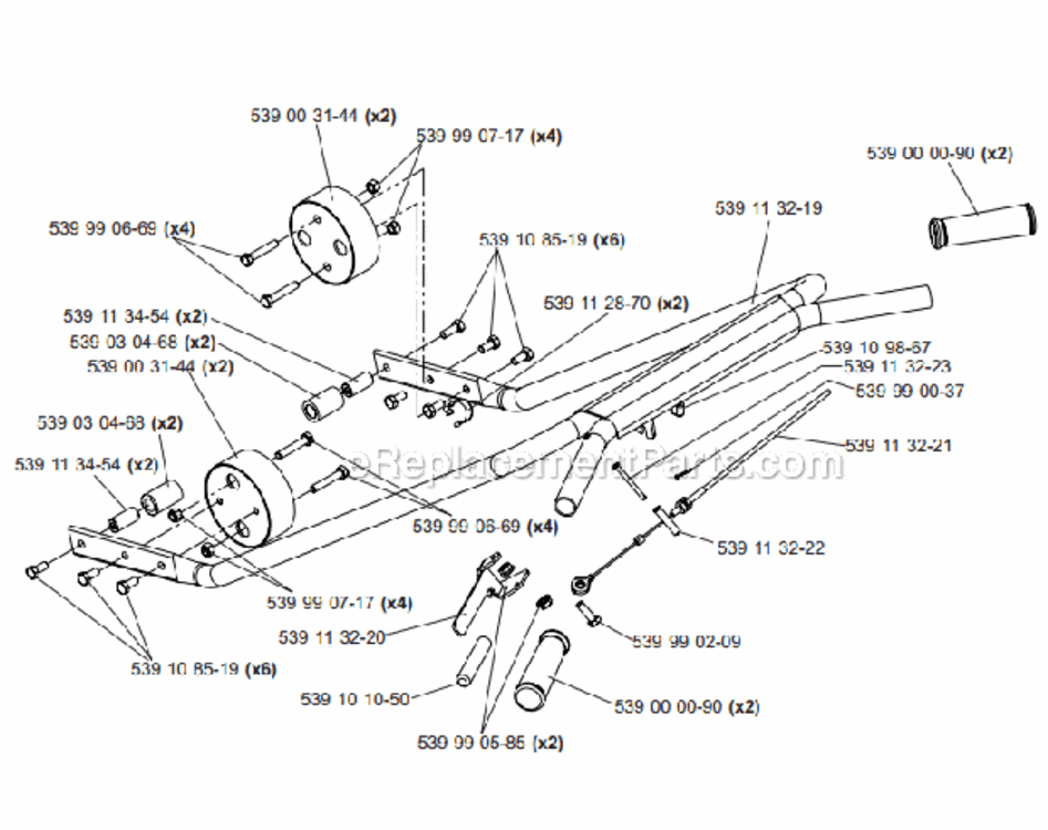 Page B Diagram and Parts List for SC550A 9689993522006-02 Bluebird Sod Cutter