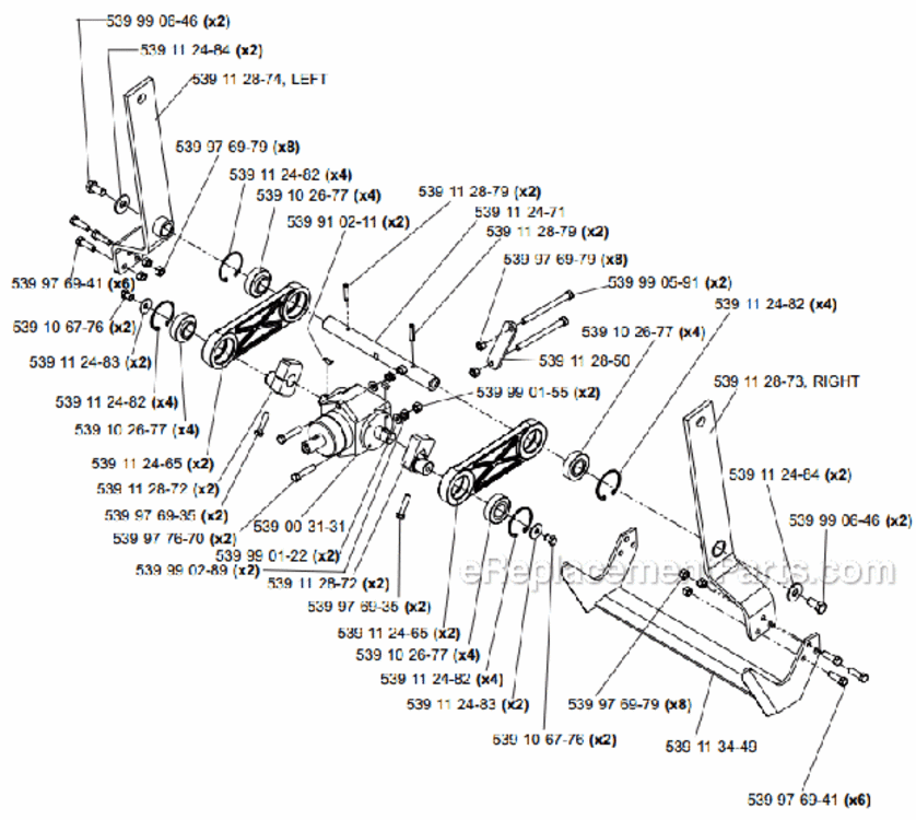 Page D Diagram and Parts List for SC550A 9689993522006-02 Bluebird Sod Cutter