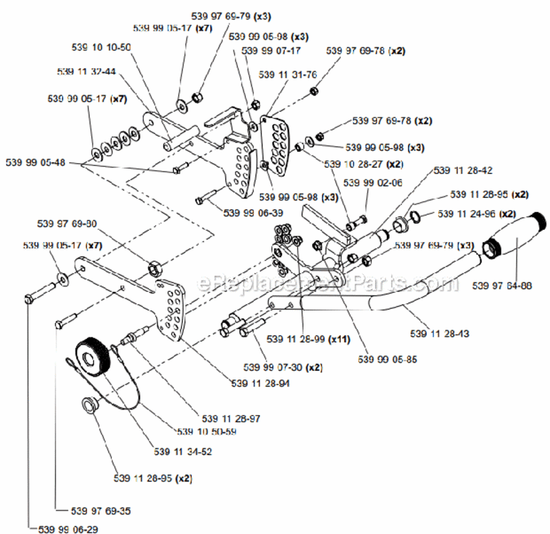 Page E Diagram and Parts List for SC550A 9689993522006-02 Bluebird Sod Cutter