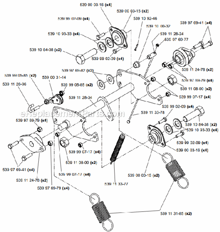 Page G Diagram and Parts List for SC550A 9689993522006-02 Bluebird Sod Cutter
