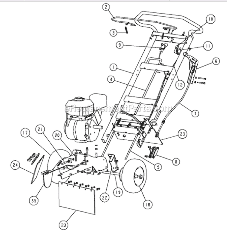 Chassis & Frame Diagram and Parts List for SG1314 2003-08 Bluebird Aerator