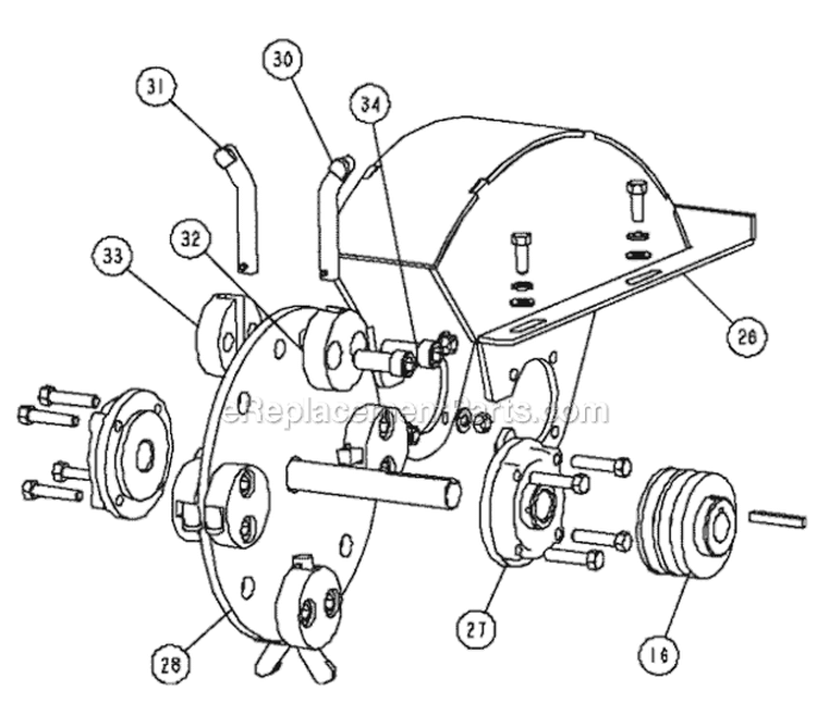 Cutting Wheel Diagram and Parts List for SG1314 2003-08 Bluebird Aerator