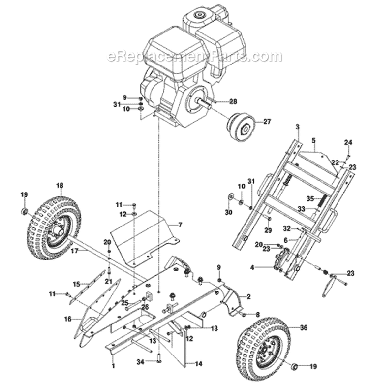 Frame Diagram and Parts List for SG13514A 968999684 - 2010-04 Bluebird Aerator