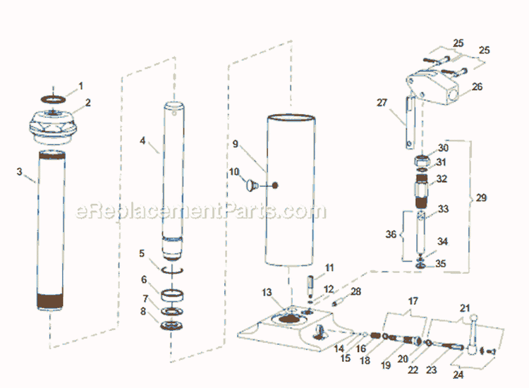 Page B Diagram and Parts List for TIP-TOW10 2004-05 Bluebird Hoist & Winch