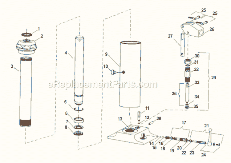 Page C Diagram and Parts List for TIP-TOW10 2004-05 Bluebird Hoist & Winch