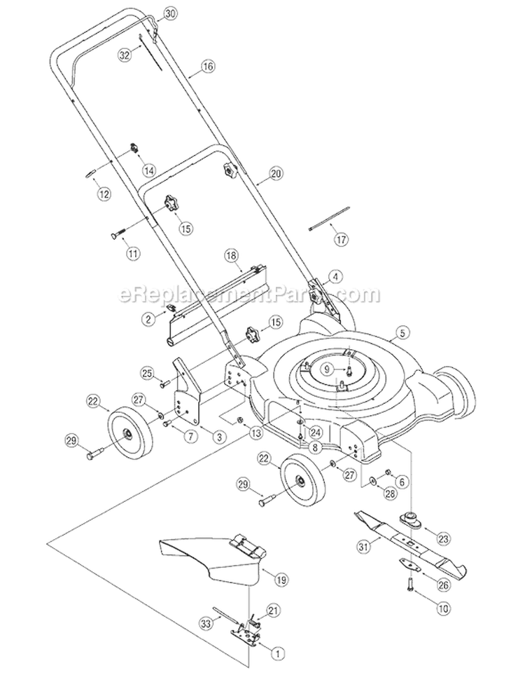 Page A Diagram and Parts List for 11A-074F265 2007 Bolens Lawn Mower