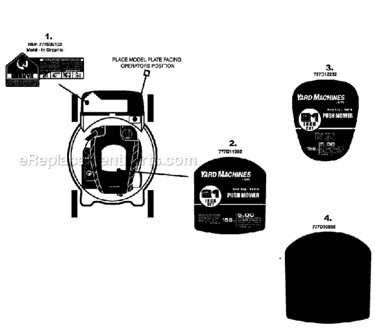 Page B Diagram and Parts List for 11A-414A065 2008 Bolens Lawn Mower