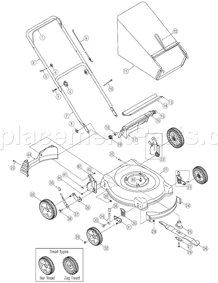 Page A Diagram and Parts List for 11A-414E765 2006 Bolens Lawn Mower