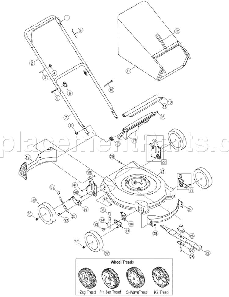 Page A Diagram and Parts List for 11A-414J265 2007 Bolens Lawn Mower