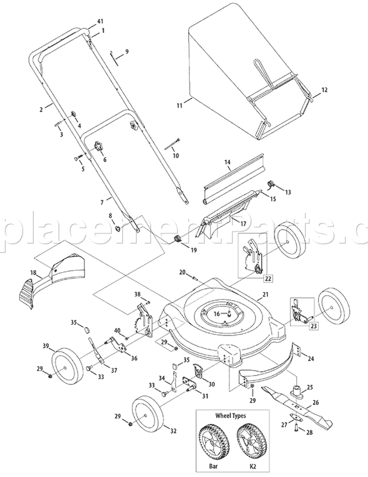 Page A Diagram and Parts List for 11A-414S265 2008 Bolens Lawn Mower