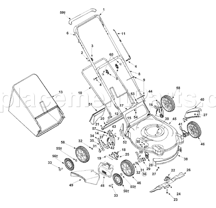 Page B Diagram and Parts List for 11A-436T763 2003 Bolens Lawn Mower
