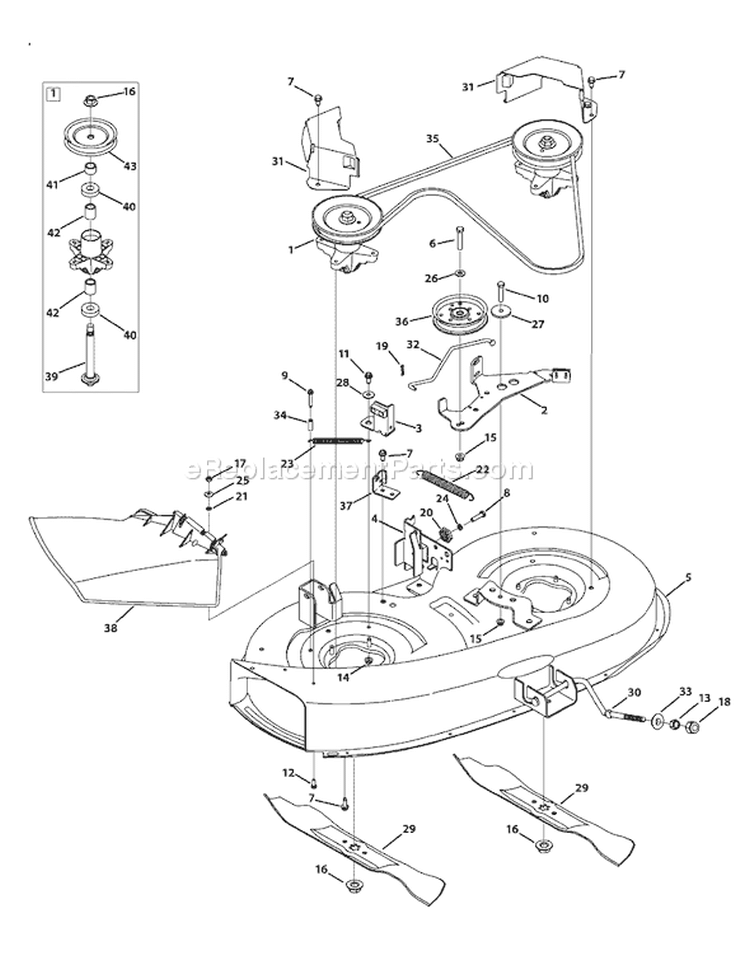 Page F Diagram and Parts List for 13AM761F065 2009 Bolens Lawn Tractor