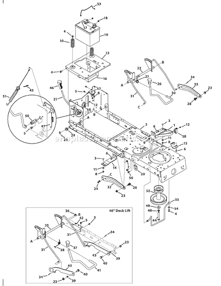 Page B Diagram and Parts List for 13AM761F265 2009 Bolens Lawn Tractor