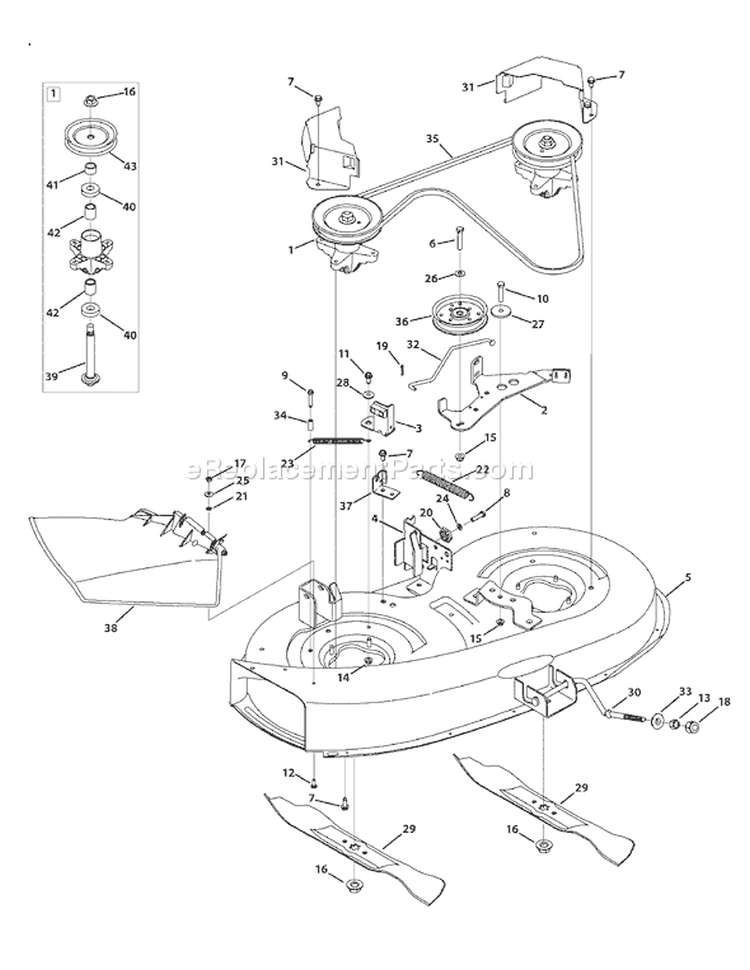 Page F Diagram and Parts List for 13AM761F265 2009 Bolens Lawn Tractor