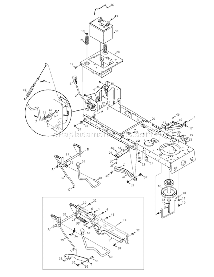 Page F Diagram and Parts List for 13AM762F065 2008 Bolens Lawn Tractor