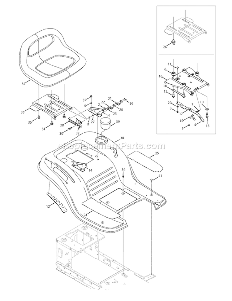 Page H Diagram and Parts List for 13AM762F065 2008 Bolens Lawn Tractor