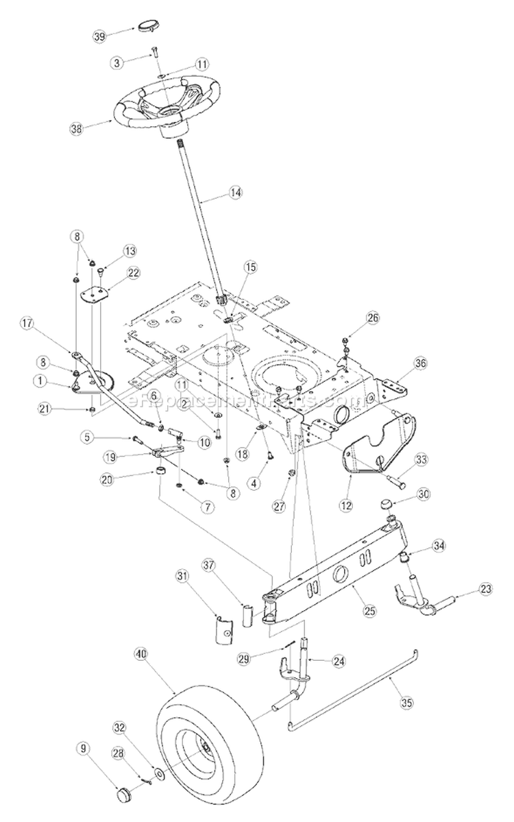 Page G Diagram and Parts List for 13AM762F765 2005 Bolens Lawn Tractor
