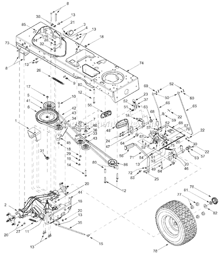 Page C Diagram and Parts List for 14AG808H163 2003 Bolens Lawn Tractor