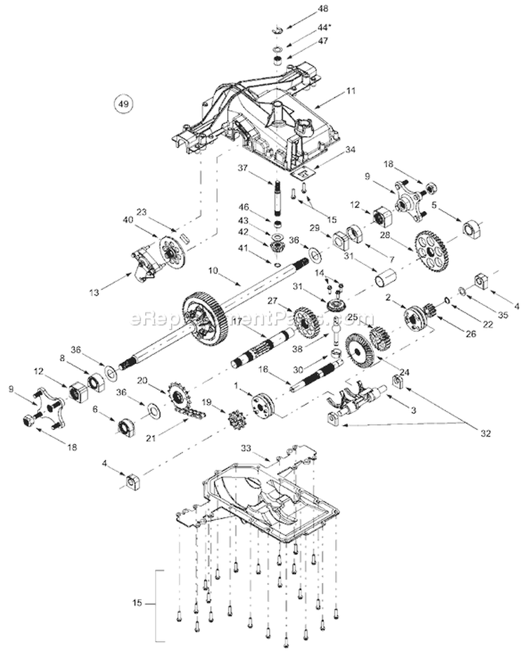 Page H Diagram and Parts List for 14AG808H163 2003 Bolens Lawn Tractor