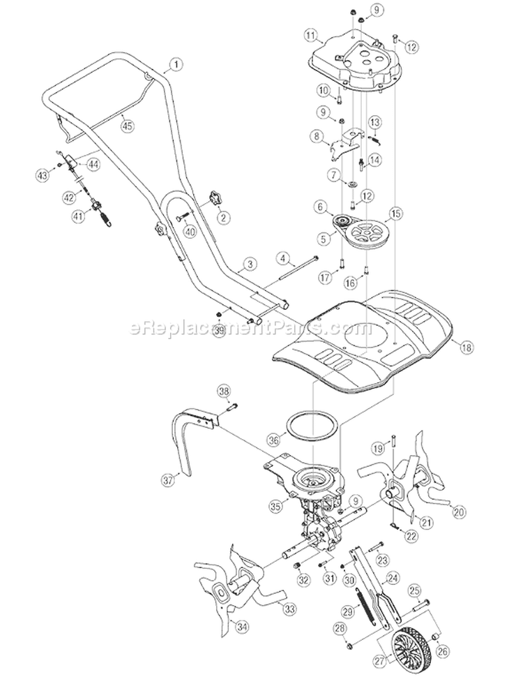 Page A Diagram and Parts List for 21A-250H765 2006 Bolens Tiller