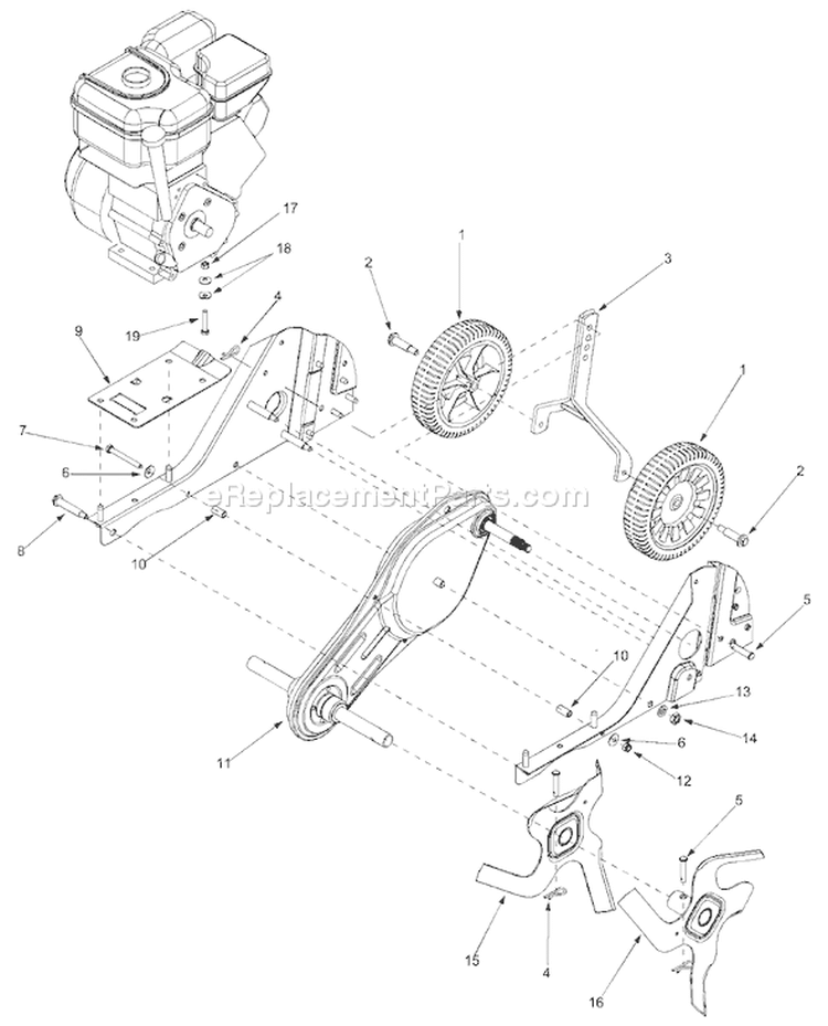 Page A Diagram and Parts List for 21A-332C163 2003 Bolens Tiller