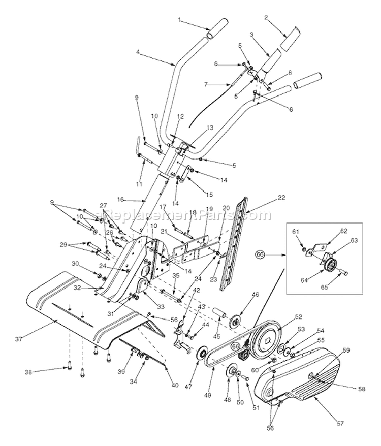 Page B Diagram and Parts List for 21A-332C765 2005 Bolens Tiller