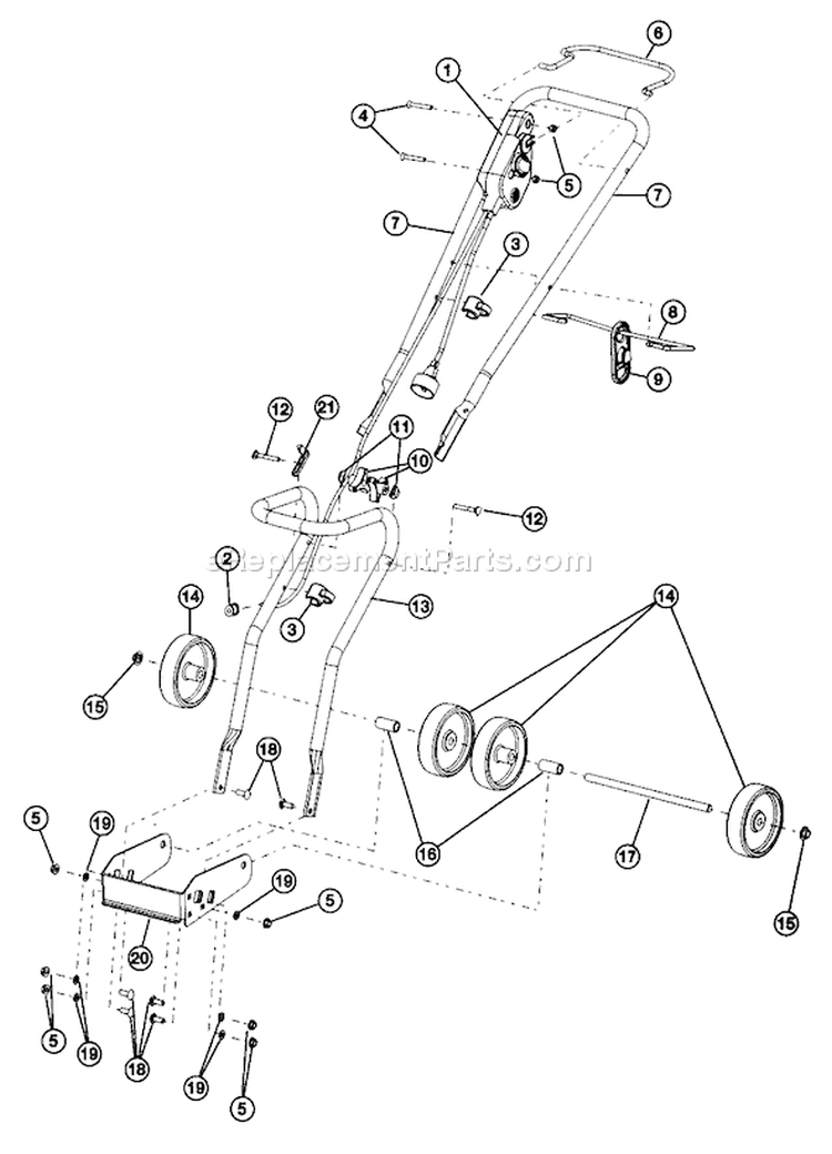 Page A Diagram and Parts List for 31A-040-163 2004 Bolens Snow Blower