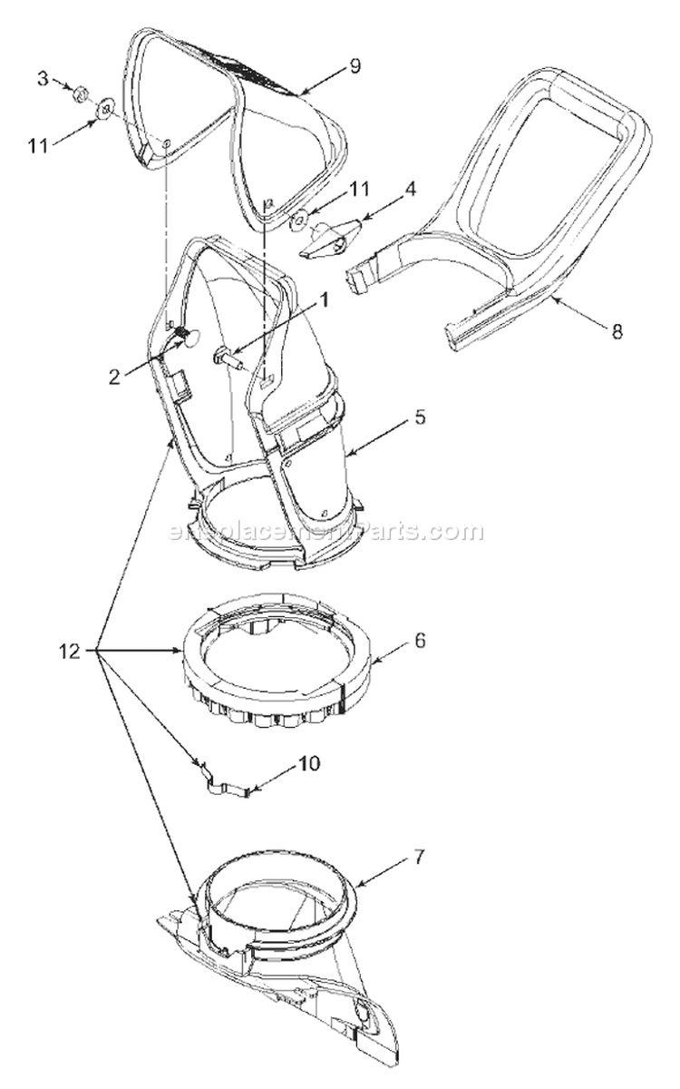 Page A Diagram and Parts List for 31AE160-163 2004 Bolens Snow Blower