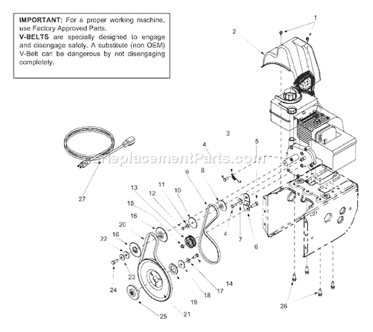Page A Diagram and Parts List for 31AS611D163 2004 Bolens Snow Blower