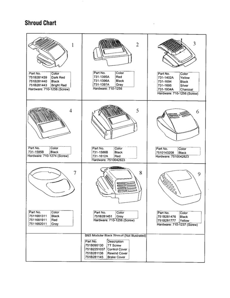 Shroud Chart Diagram and Parts List for 445  Bolens Lawn Mower
