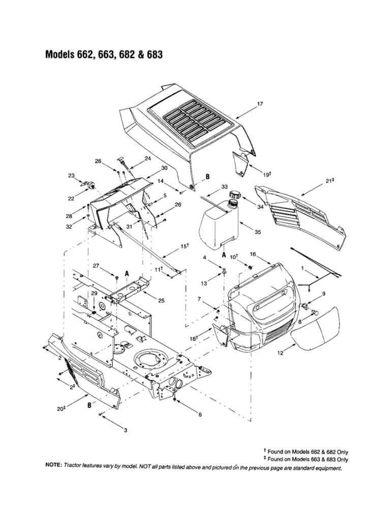 Grille Assembly 2 Diagram and Parts List for 665  Bolens Lawn Tractor
