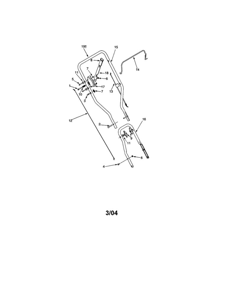 Handle Diagram and Parts List for 550  Bolens Edger