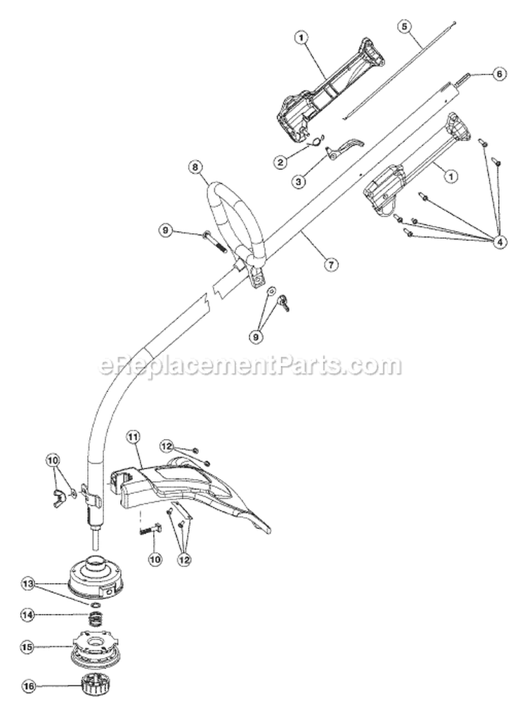 Page A Diagram and Parts List for BL100 41AD100G065 Bolens Trimmer