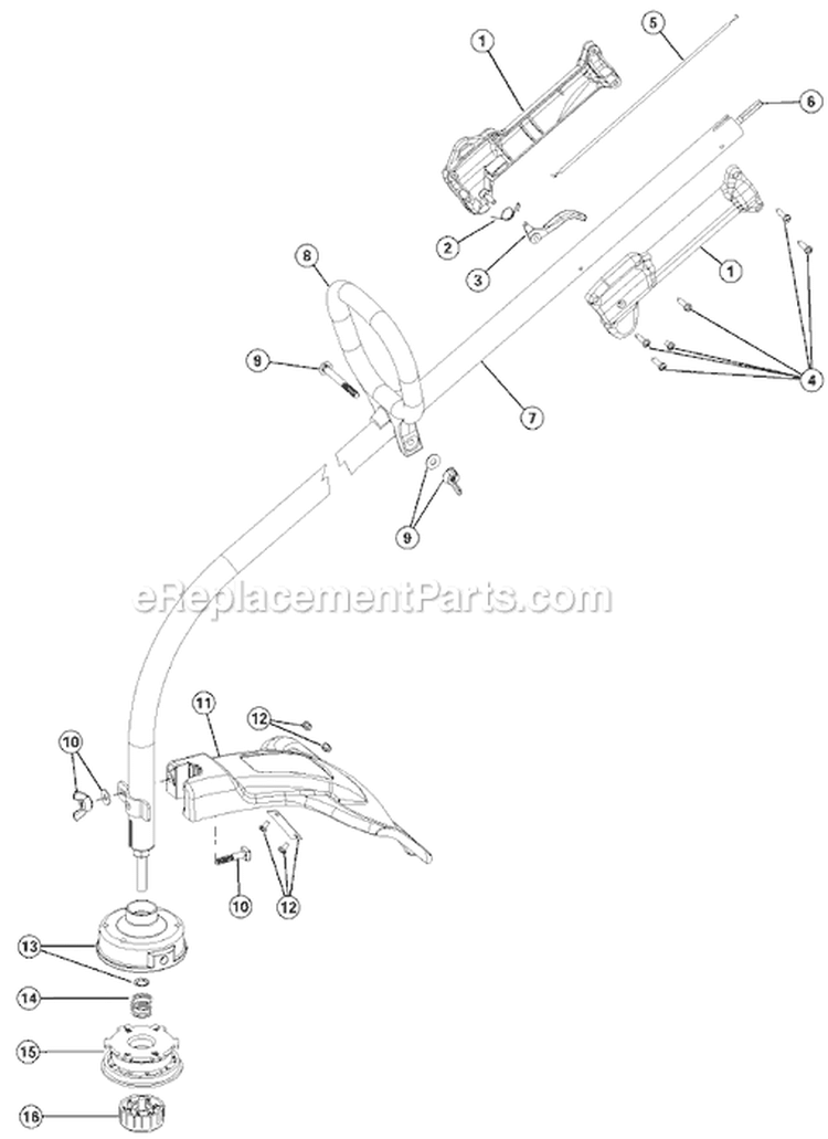 Page A Diagram and Parts List for BL100 41AD100G163 Bolens Trimmer