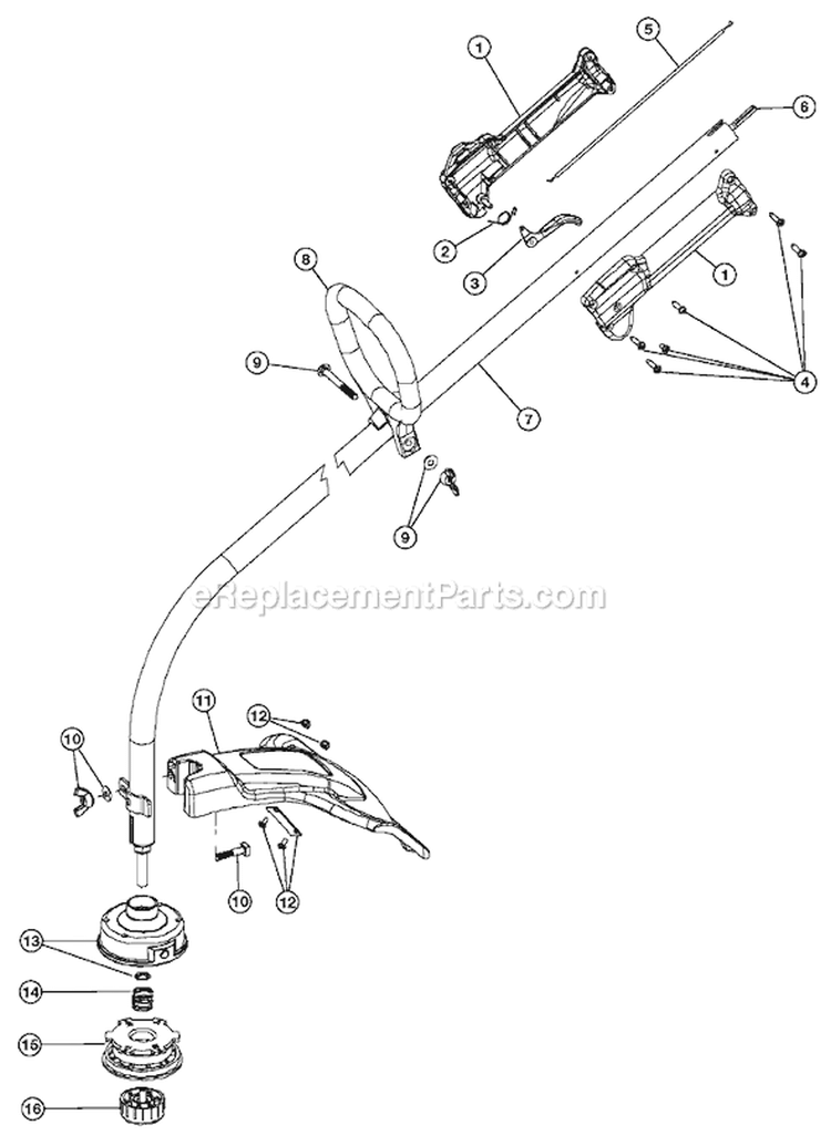 Page A Diagram and Parts List for BL100 41AD100G763 Bolens Trimmer