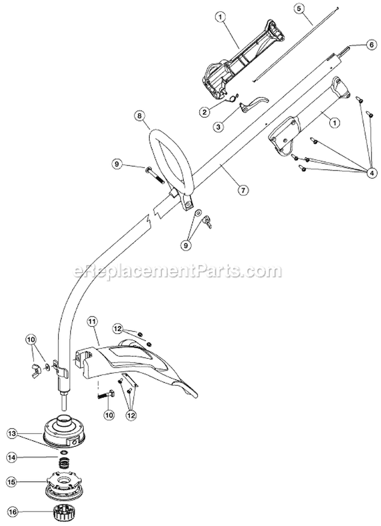 Page A Diagram and Parts List for BL100 41AD100G965 Bolens Trimmer