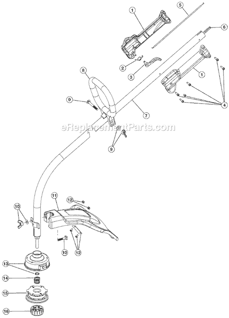 Page A Diagram and Parts List for BL100 41BD100G765 Bolens Trimmer
