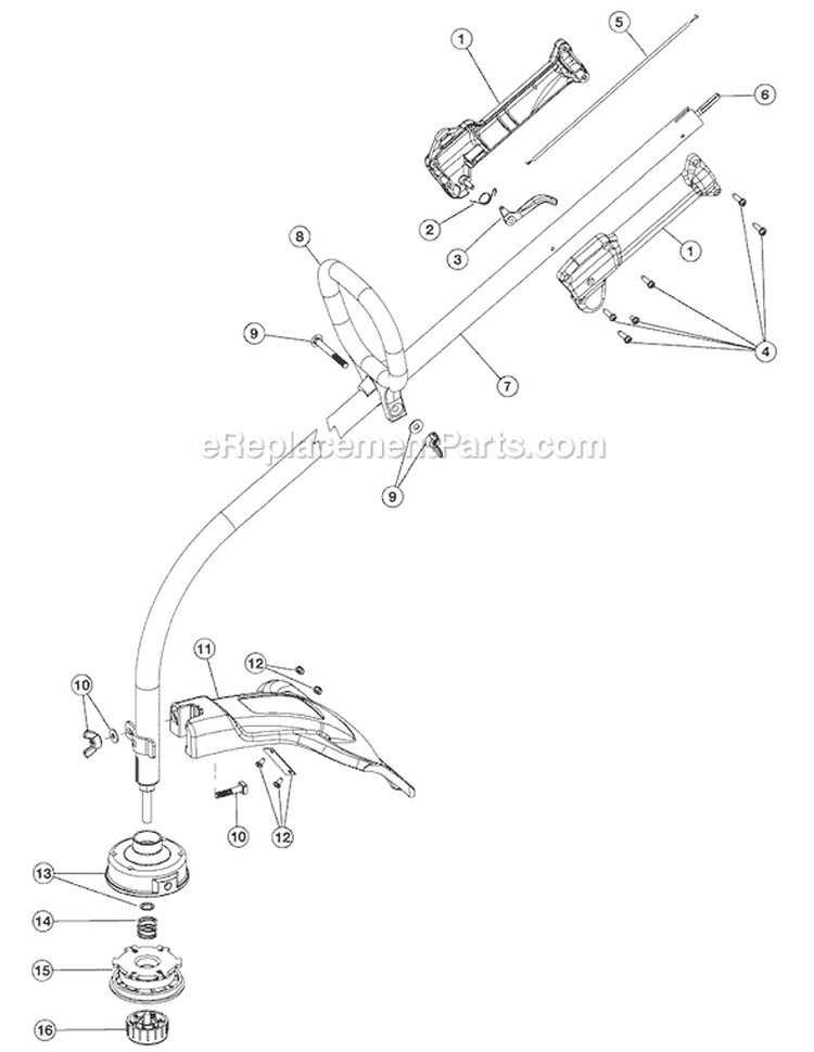 Page B Diagram and Parts List for BL100 41BD100G965 Bolens Trimmer