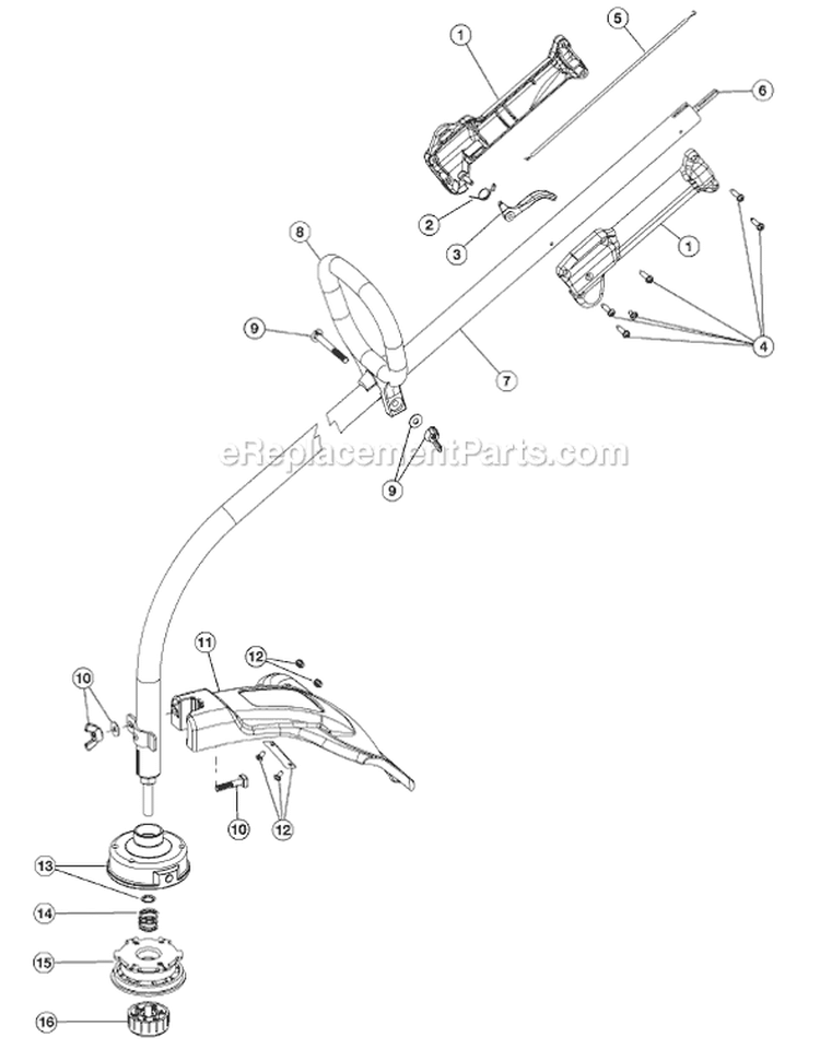 Page A Diagram and Parts List for BL100 41CD100G765 Bolens Trimmer