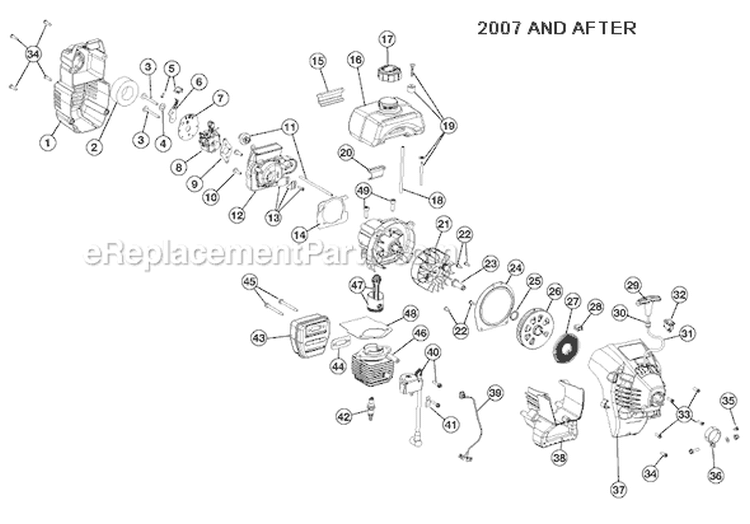 Page B Diagram and Parts List for BL100 41CD100G765 Bolens Trimmer